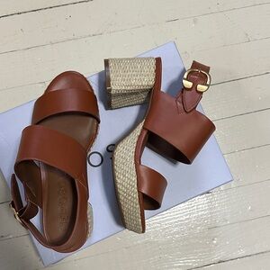 AEROSOLES Women's Tan Wedge Sandals